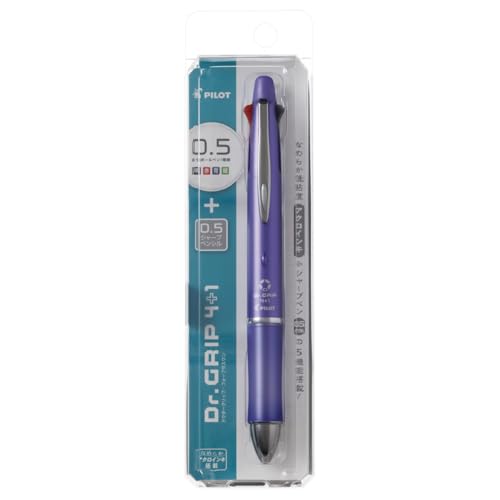 Pilot Dr. Grip 41 4 Color 0.5 mm Ballpoint Multi Pen 0.5 mm Pencil - Series I - Lavender - Image 5