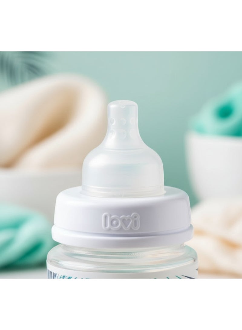LOVI Trends Baby Feeding Bottle 150ml | BPA-Free | Anti-Colic | Safe for Breastfeeding Transition | 0+ Months | Leopard Design - Image 3