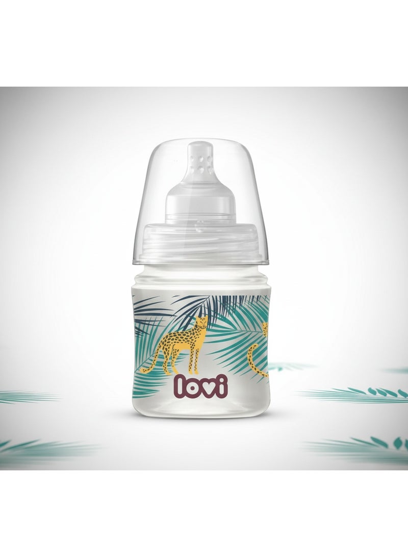 LOVI Trends Baby Feeding Bottle 150ml | BPA-Free | Anti-Colic | Safe for Breastfeeding Transition | 0+ Months | Leopard Design - Image 2