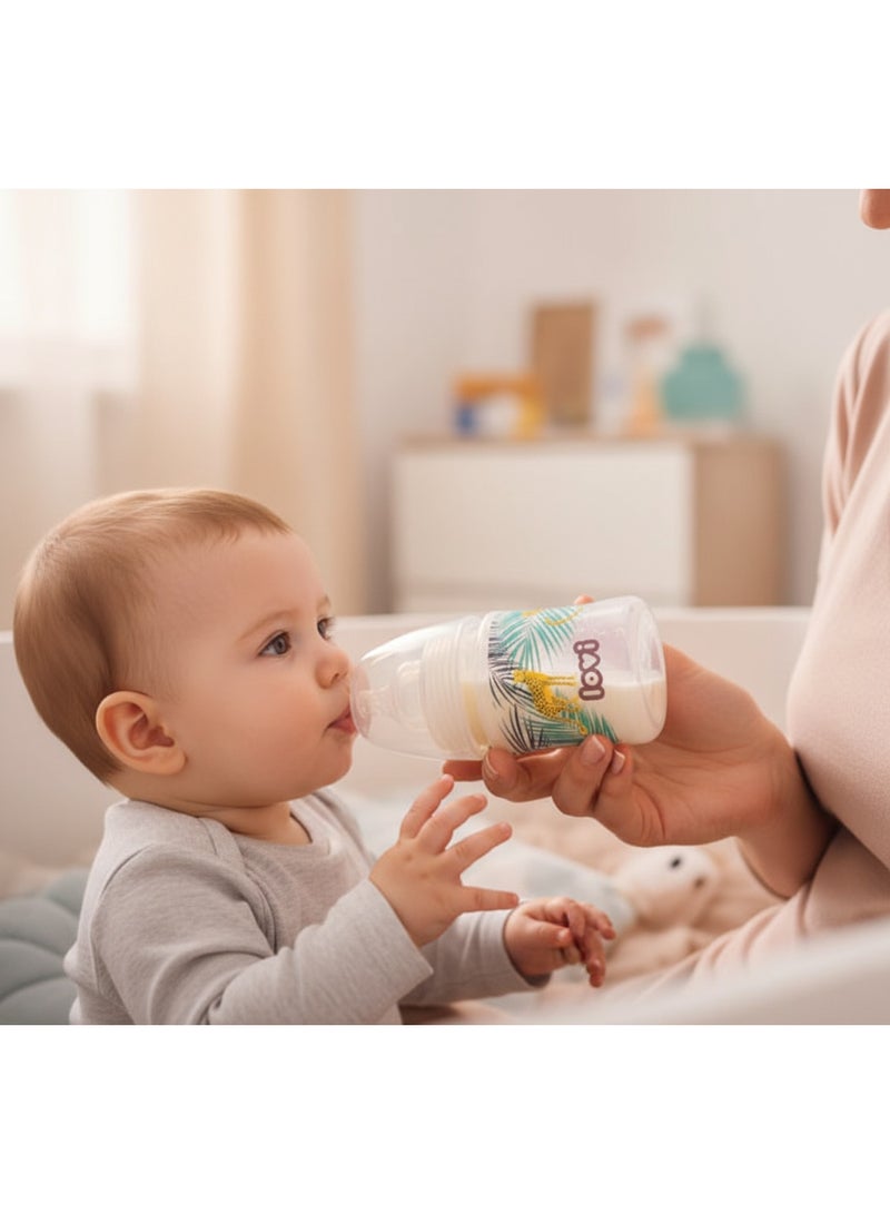 LOVI Trends Baby Feeding Bottle 150ml | BPA-Free | Anti-Colic | Safe for Breastfeeding Transition | 0+ Months | Leopard Design - Image 5
