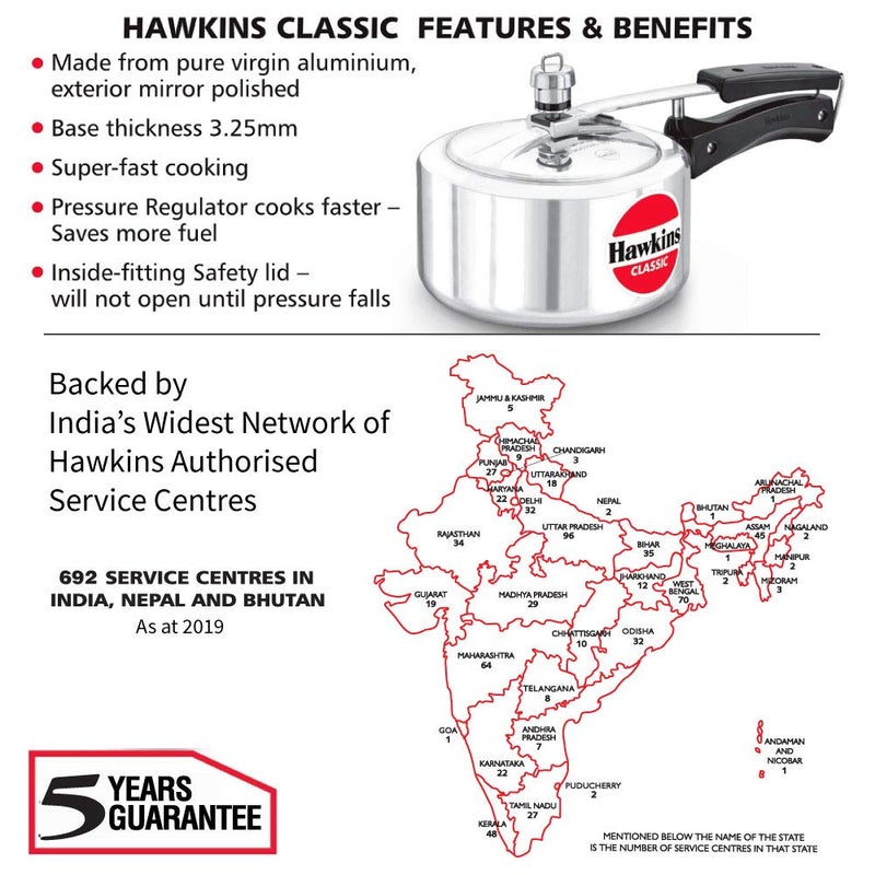 هوكينز قدر ضغط كلاسيك من الألومنيوم، وقدر ضغط من الاستانلس ستيل - Image 3