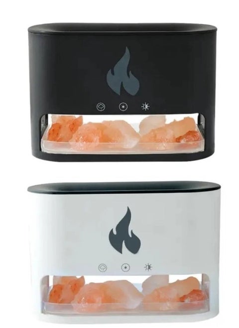 "Aromatic Himalayan Salt Stone Flame Effect Diffuser for Distinctive Lighting by DENX, 3.5W Power - DX2510"