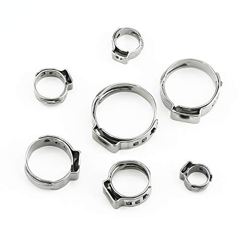 Sutemribor 304 Stainless Steel 7-21mm Single Ear Hose Clamps Assortment Kit, 128PCS - Image 5