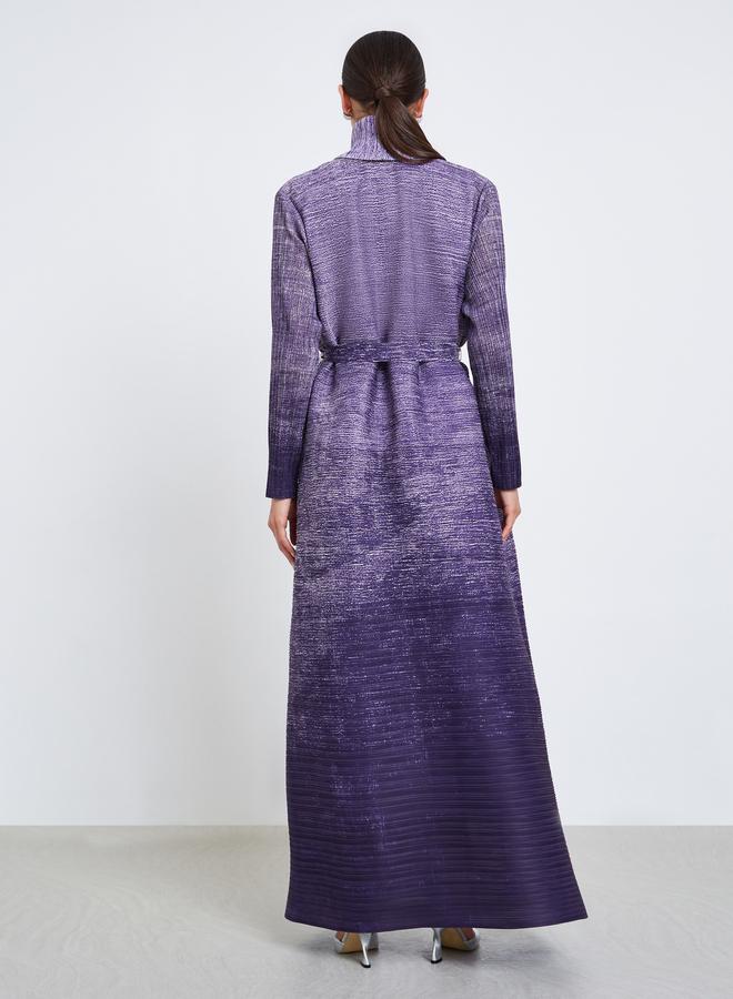 تايك تو عباية محبوكة بكسرات بتدرج لوني وأكمام طويلة - Image 5