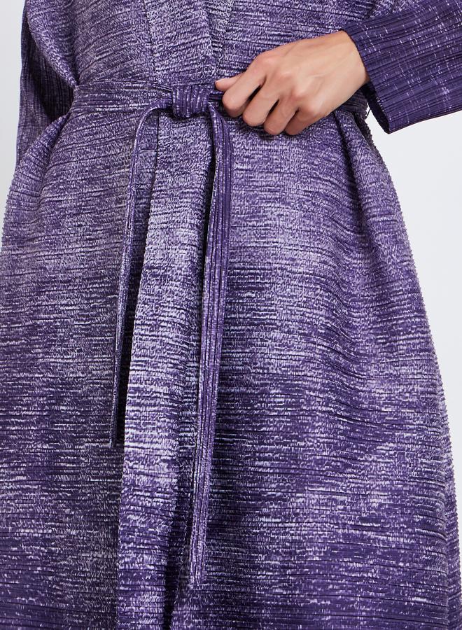 تايك تو عباية محبوكة بكسرات بتدرج لوني وأكمام طويلة - Image 4