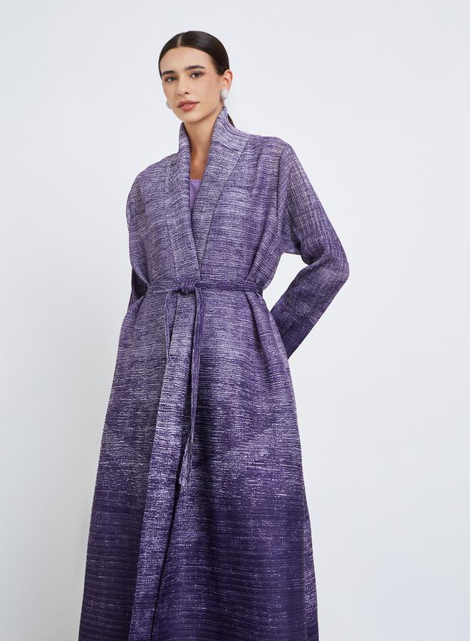 تايك تو عباية محبوكة بكسرات بتدرج لوني وأكمام طويلة - Image 3