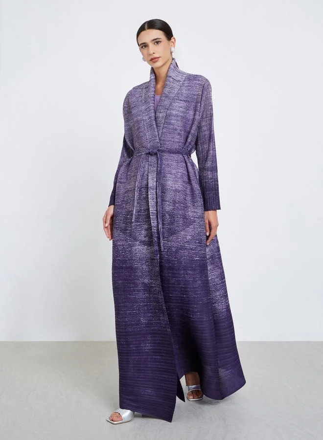 Take Two Ombre Textured Pleated Long Sleeve Abaya
