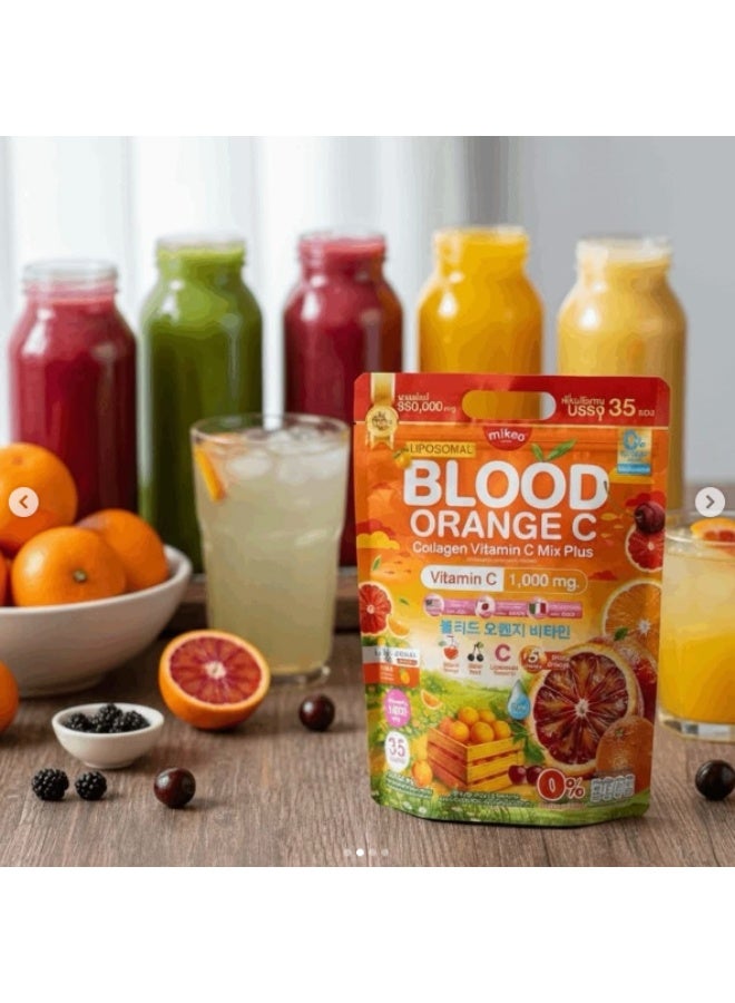 Mikeo Mikea Liposomal Blood Orange C Collagen Vitamin C Mix Plus Powder Sachets 35 Sticks | Vitamin C 1000mg | Blood Orange Flavor - Image 5