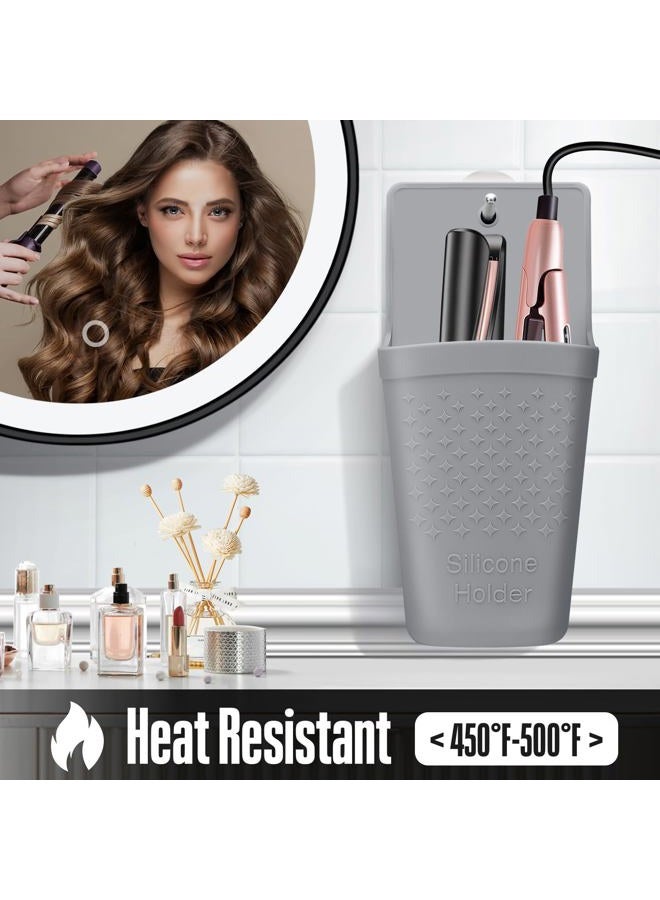 CROWATTS Heat Resistant Silicone Hair Iron Mat and Pouch,Portable Travel Hair Straightener Mat and Holder for Hair Styling Tools.1 Pack.(Gray) - Image 3