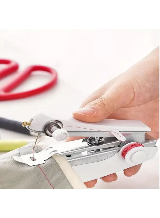 15 Piece Set Handheld Mini Sewing Machine With 12 Color Thread Reels For Beginners - Image 2