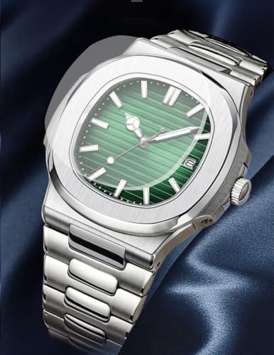 BESTKANG Men Quartz Movement Watch Waterproof Luminous Men's Watch, Stainless Steel Strap Business Watches (Green) - Image 3