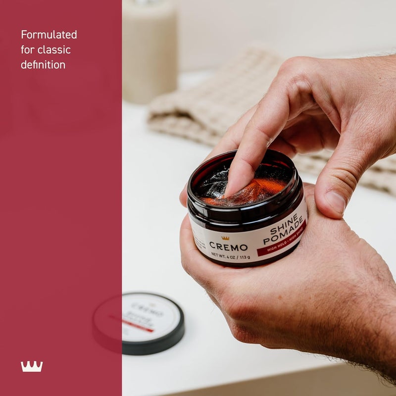 cremo Hair Pomade for Men - Premium Barber Grade Pomade, High Hold & Shine, Hair Styling, 4 Oz - Image 4