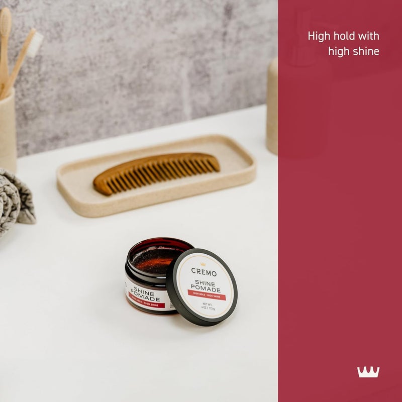 cremo Hair Pomade for Men - Premium Barber Grade Pomade, High Hold & Shine, Hair Styling, 4 Oz - Image 2