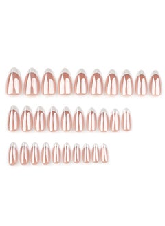 JOSQUEWNN Press on nails 24PCS, Minimalist French White Short Almond-Shaped High-Quality Wearable Nails, Fashionable Coated Design Reusable False Nails, Perfectly Showcasing Elegant Temperament and Individual Charm in Nail Art Choice.Fake Acrylic Nails With Glue Kit.  - Image 5