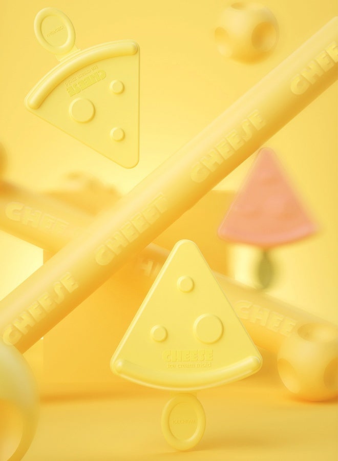 DUNISO 6 Pcs Silicone Ice Lolly Moulds Frozen Chocolate Creative Dessert Popsicle DIY Ice Cream Stick Tray Reusable Ice Pop Maker Creative Cheese shape Ice Sorbet Mold for Making Ice Cream  - Image 3