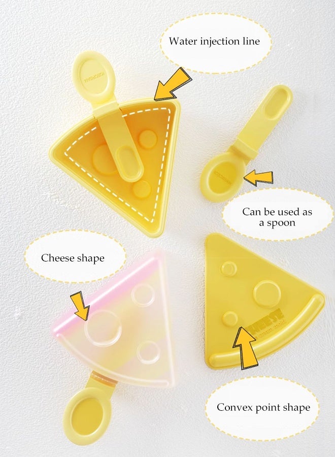 DUNISO 6 Pcs Silicone Ice Lolly Moulds Frozen Chocolate Creative Dessert Popsicle DIY Ice Cream Stick Tray Reusable Ice Pop Maker Creative Cheese shape Ice Sorbet Mold for Making Ice Cream  - Image 2
