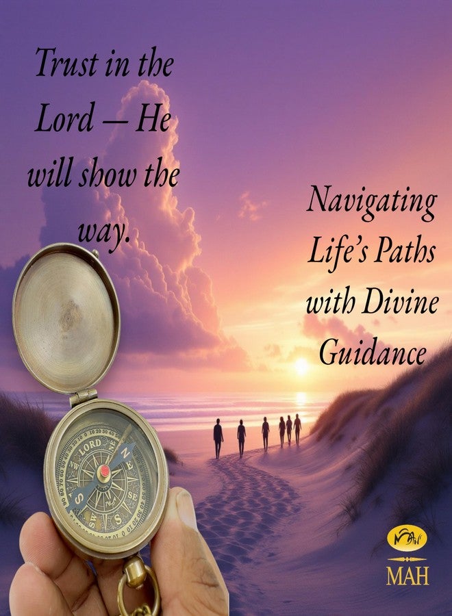 MAH Trust in the Lord with All Your Heart – Proverbs 3:5-6 Brass Compass with Embossed Dial & “LORD” as North, Christian Scripture Gift for Baptism, Confirmation & Prayer, Handmade Keepsake for Boys & Men - Image 2