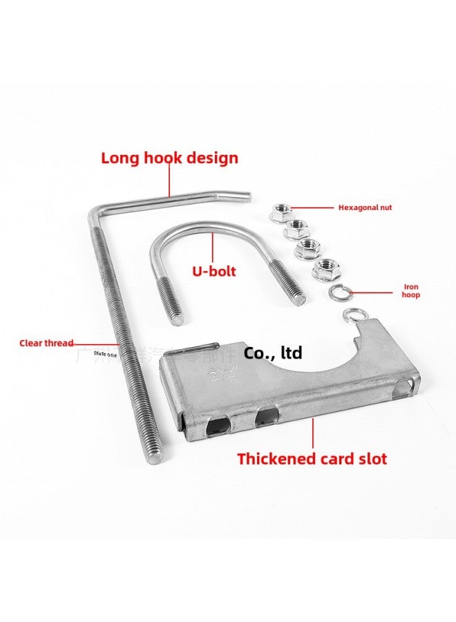 Special Selection Of Universal Exhaust Pipe Clamp U-shaped Hook Connecting Pipe Fixed Muffler Car Tail Pipe Hoop-Specification Model:"galvanized Welded Pipe 3.5""."  - Image 4