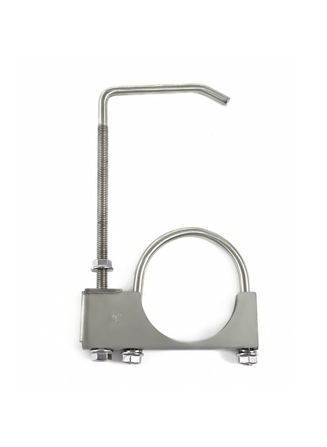 Special Selection Of Universal Exhaust Pipe Clamp U-shaped Hook Connecting Pipe Fixed Muffler Car Tail Pipe Hoop-Specification Model:"galvanized Welded Pipe 3.5""."  - Image 1
