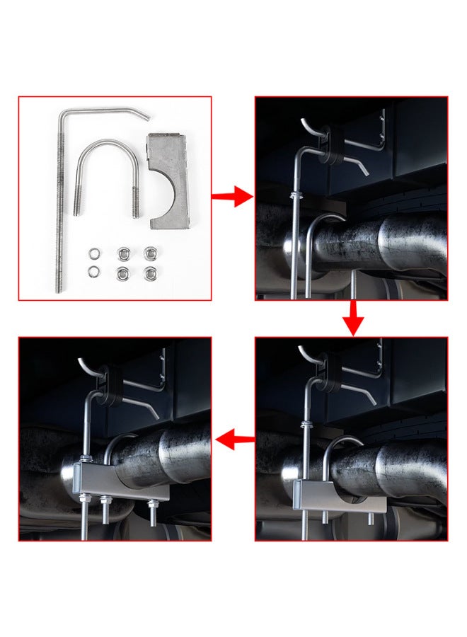 Special Selection Of Universal Exhaust Pipe Clamp U-shaped Hook Connecting Pipe Fixed Muffler Car Tail Pipe Hoop-Specification Model:"galvanized Welded Pipe 3.5""."  - Image 5