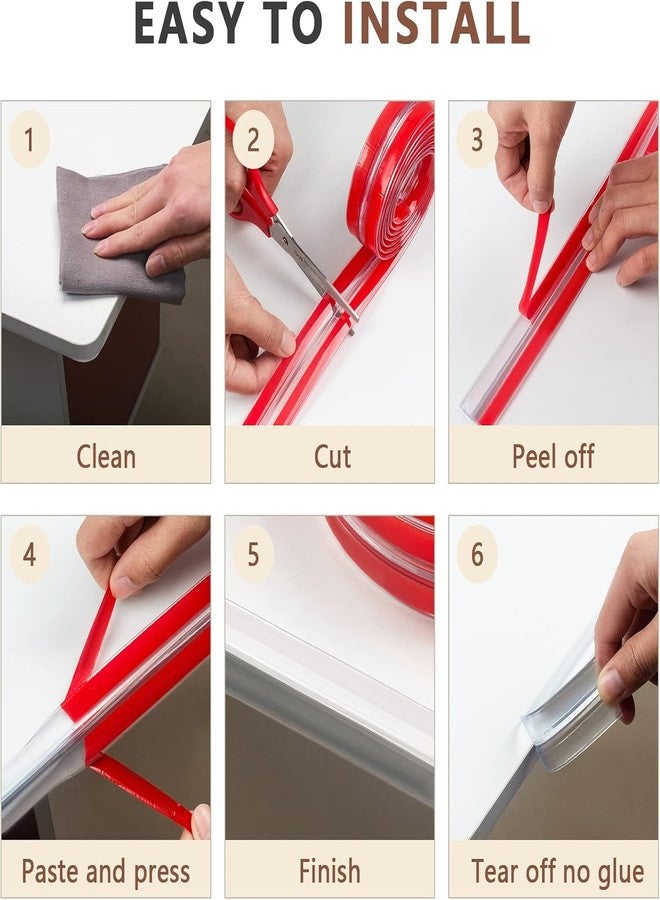 Delzon Baby Proofing Corner Protectors Clear Corner Guards Silicone niture Edges & Corners, Strong Adhesive Safety Guard with No-Residue (4 Meter) - Image 4