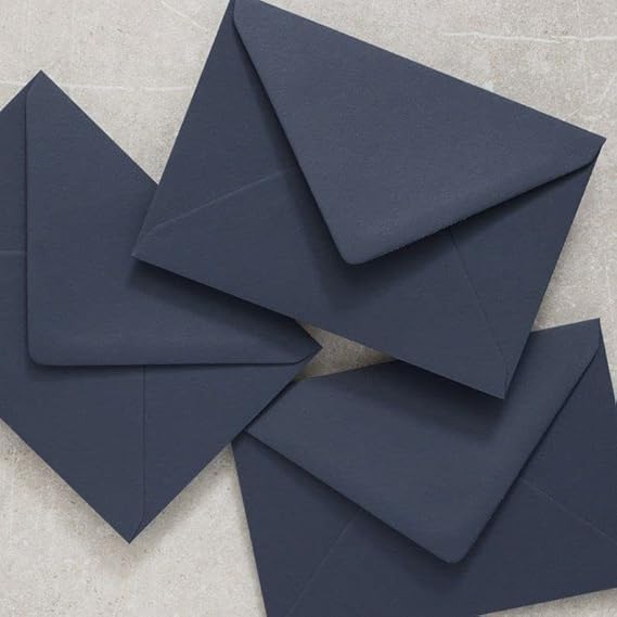 Accuprints Navy Blue Envelopes Pack of 25 (5 x 7) inches | Unique design Texture Hand made envelopes for wedding/party/office use/gift | Size 5 X 7 inches (Navy Blue, Pack of 25) - Image 2