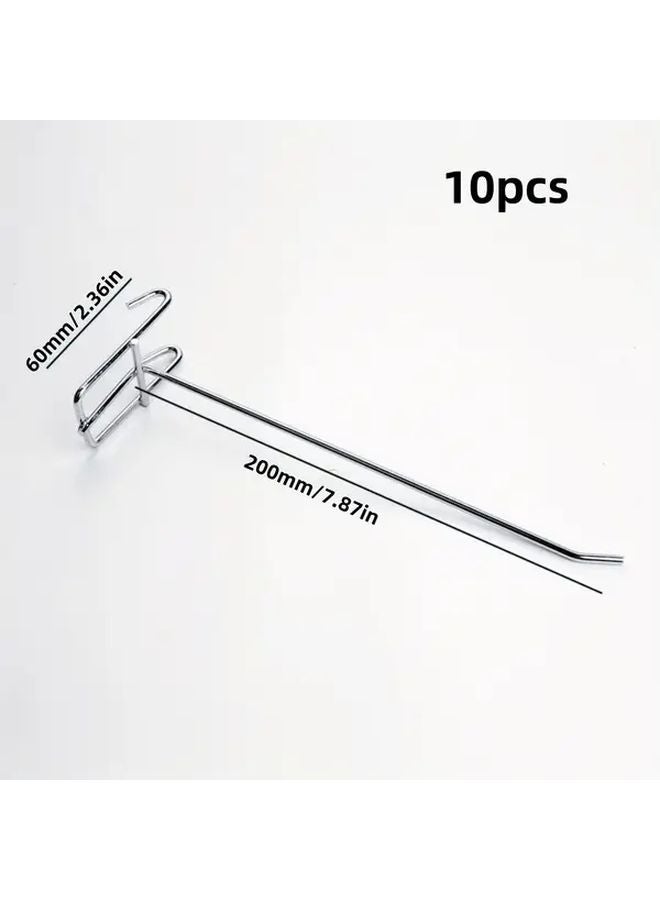 10pcs 5 9in Metal Mesh Hooks Reusable Wall Mounted Storage For Gridwall Garage Kitchen - Image 5