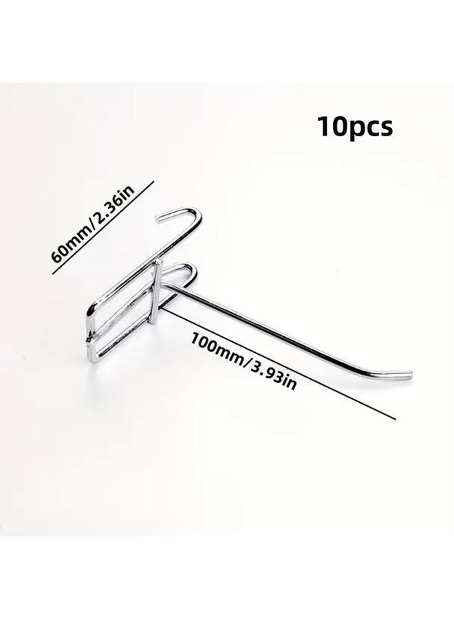 10pcs 5 9in Metal Mesh Hooks Reusable Wall Mounted Storage For Gridwall Garage Kitchen - Image 3