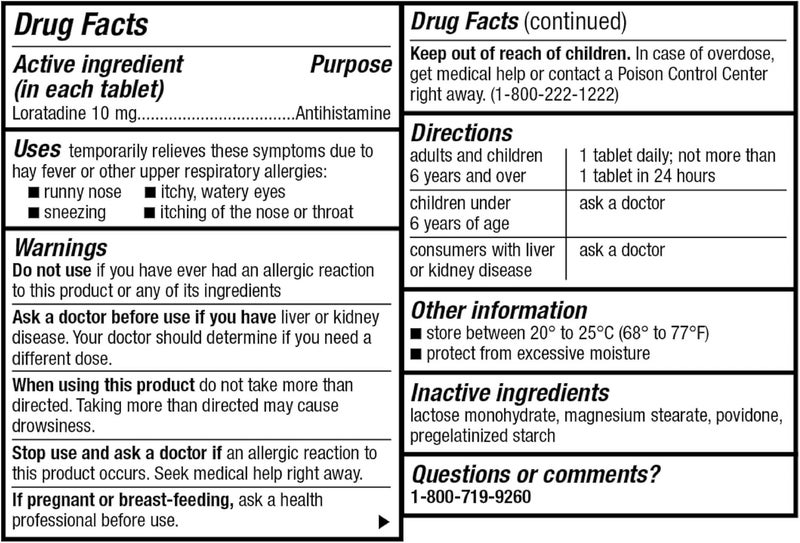 GoodSense Allergy Relief Loratadine Tablets 10 mg Antihistamine Allergy Medicine for 24 Hour Allergy Relief 30 Count - Image 4