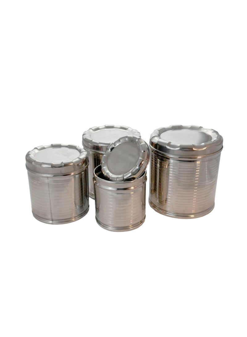 Ayda 4- Pieces Masala Dabba Vertical Storage Box Spice Box with Airtight Lid 0.6/0.9/1.250 and 1.7 Liters  - Image 2