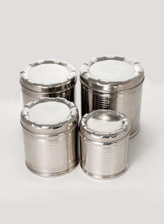 Ayda 4- Pieces Masala Dabba Vertical Storage Box Spice Box with Airtight Lid 0.6/0.9/1.250 and 1.7 Liters  - Image 1