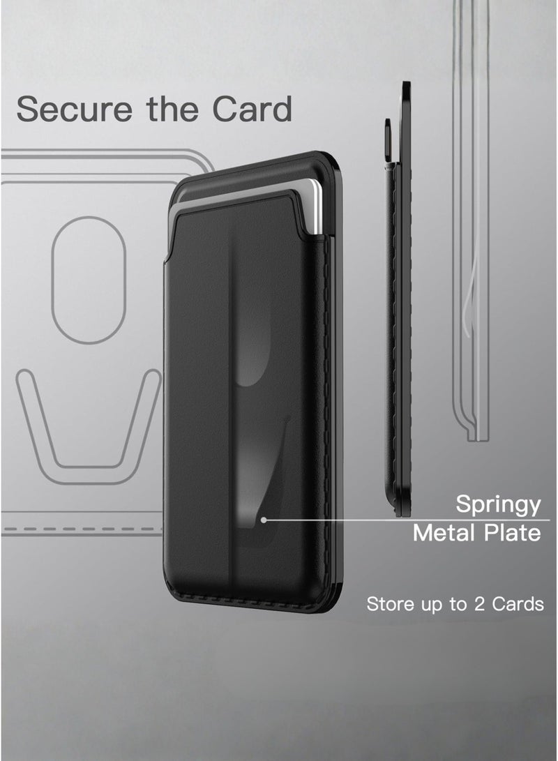 JOMILA Magnetic Wallet Compatible with MagSafe for iPhone 17/17e/Air/16/15/14/13/12 Series, Pixel 10 Series, PU Phone Card Holder, Store 1-2 Cards (Black) - Image 5