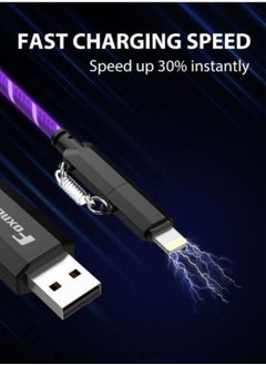 Foxnovo iPhone Charging Cable Cord, 2 In 1 Lightning And Micro USB Light Cord with Data Transmission, 1 Meter, Apple MFi Certified, Compatible iPhone 14 13 12 11 Pro MAX XR XS 8 7 Plus 6S SE iPad  - Image 4