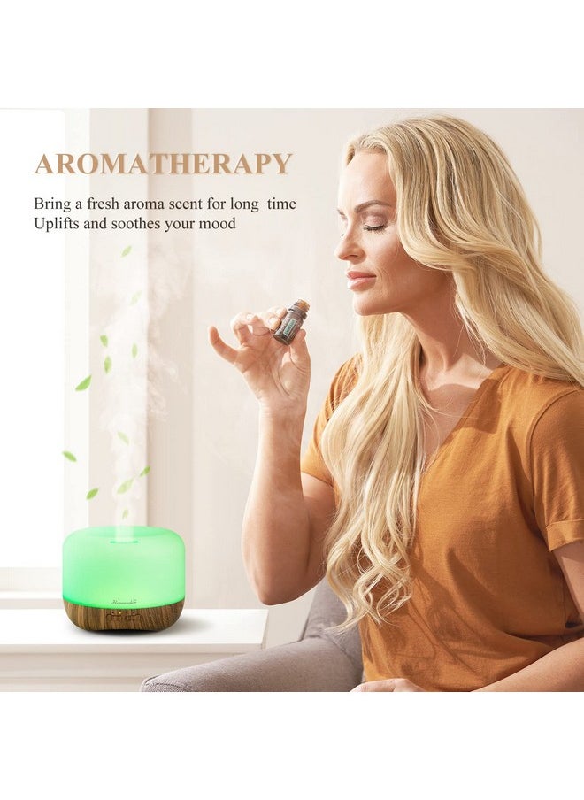 Homeweeks Aromatherapy Essential Oil Diffuser For Room Air Humidifier Aroma Scent Cool Mist Diffuser Colorful Lights Wood Cute Small Large Waterless Auto Off Ultrasonic Diffusers For Home Bedroom (300Ml)  - Image 3