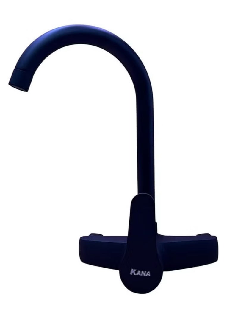Kana Wall mounted basin mixer in black - Image 1