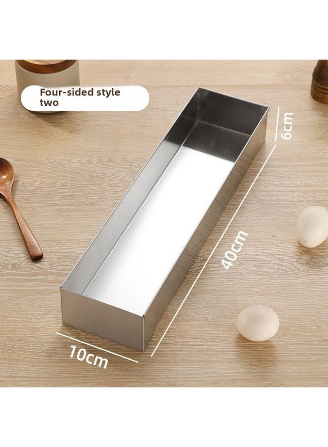 Tiramisu Mold With Lid Stainless Steel Non-Stick Bottom Cake Mold Long Box Mousse Cheesecake Mold
