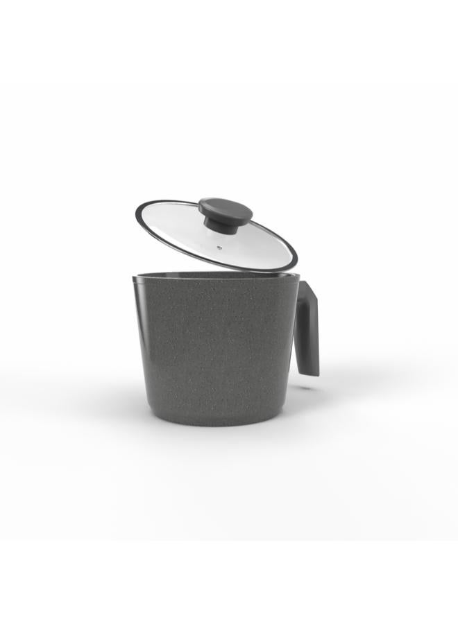 Top chef Milk Pot Granite 16 Cm glass Lid grey (Suitable For Induction) - Image 4