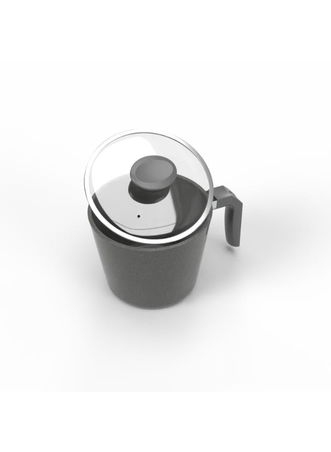Top chef Milk Pot Granite 16 Cm glass Lid grey (Suitable For Induction) - Image 3