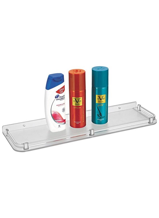 Drizzle - DRIZZLE Acrylonitrile Butadiene Styrene 14 Inch Shelf Super Clear Transparent Unbreakable Body | Multipurpose Use (Pack Of 2 Pieces) - Image 1