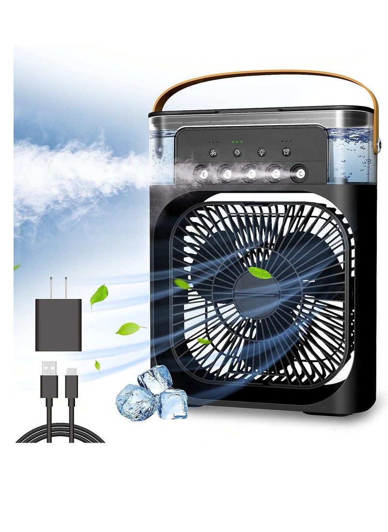 Generic - Personal Air Cooler, Portable Air Conditioner Fan, Mini Evaporative Cooler with 7 Colors LED Light, 1/2/3 H Timer, 3 Wind Speeds and 3 Spray Modes for Your Desk, Nightstand, or Coffee Table - Image 1