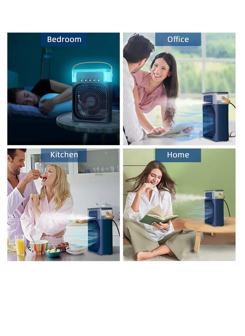 Generic - Personal Air Cooler, Portable Air Conditioner Fan, Mini Evaporative Cooler with 7 Colors LED Light, 1/2/3 H Timer, 3 Wind Speeds and 3 Spray Modes for Your Desk, Nightstand, or Coffee Table - Image 1