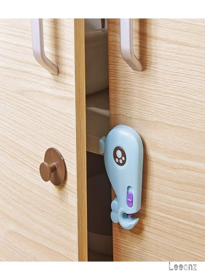 Leeonz Proofing Cabinet Strap Locks - Child Safety Drawer Cupboard Oven Refrigerator Adhesive Locks - Adjustable Toilets Seat Fridge Latches - No Drilling (Pack of 2pcs) (Blue, Set of 2PCS) - Image 4