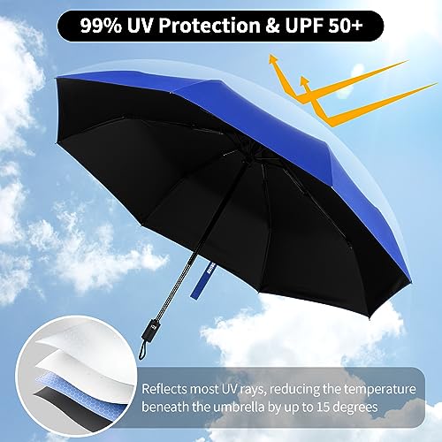Yoobure Windproof Travel Umbrella - Automatic Umbrellas for Rain, Compact Folding Umbrella with UV Protection, Lightweight Portable Design for Backpack/Walking/Car, Sun & Storm Ready - Image 5