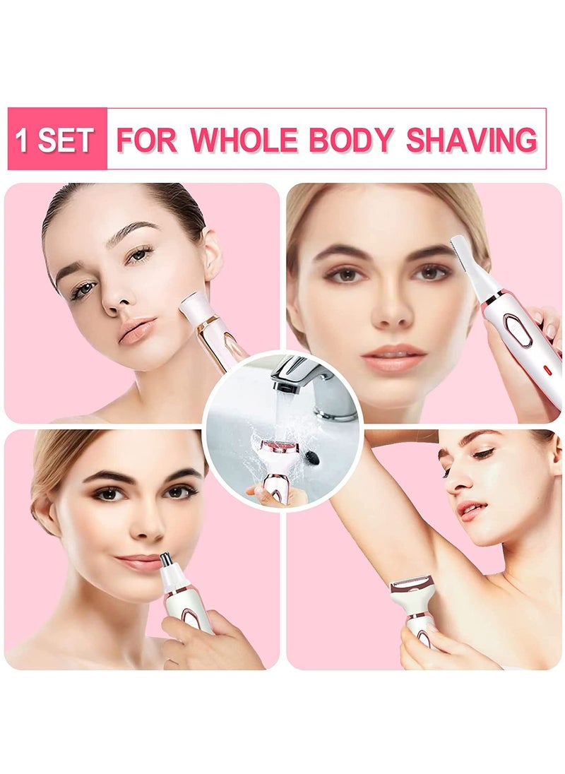 RUKYU - 4-in-1  Electric Razor for Women,  Women's Body Hair Removal, Public Shaver Bikini Trimmer Eyebrow Face Underarm, Portable Ladies Shaver, Epilator, USB Rechargeable,IPX5 Waterproof - Image 1