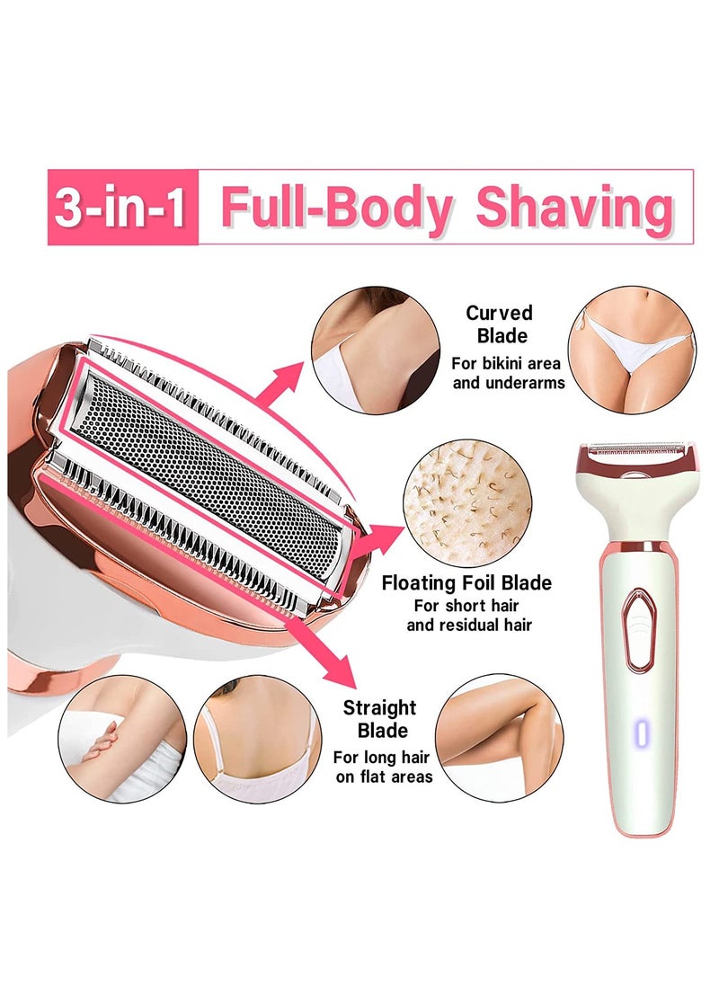 RUKYU - 4-in-1  Electric Razor for Women,  Women's Body Hair Removal, Public Shaver Bikini Trimmer Eyebrow Face Underarm, Portable Ladies Shaver, Epilator, USB Rechargeable,IPX5 Waterproof - Image 1