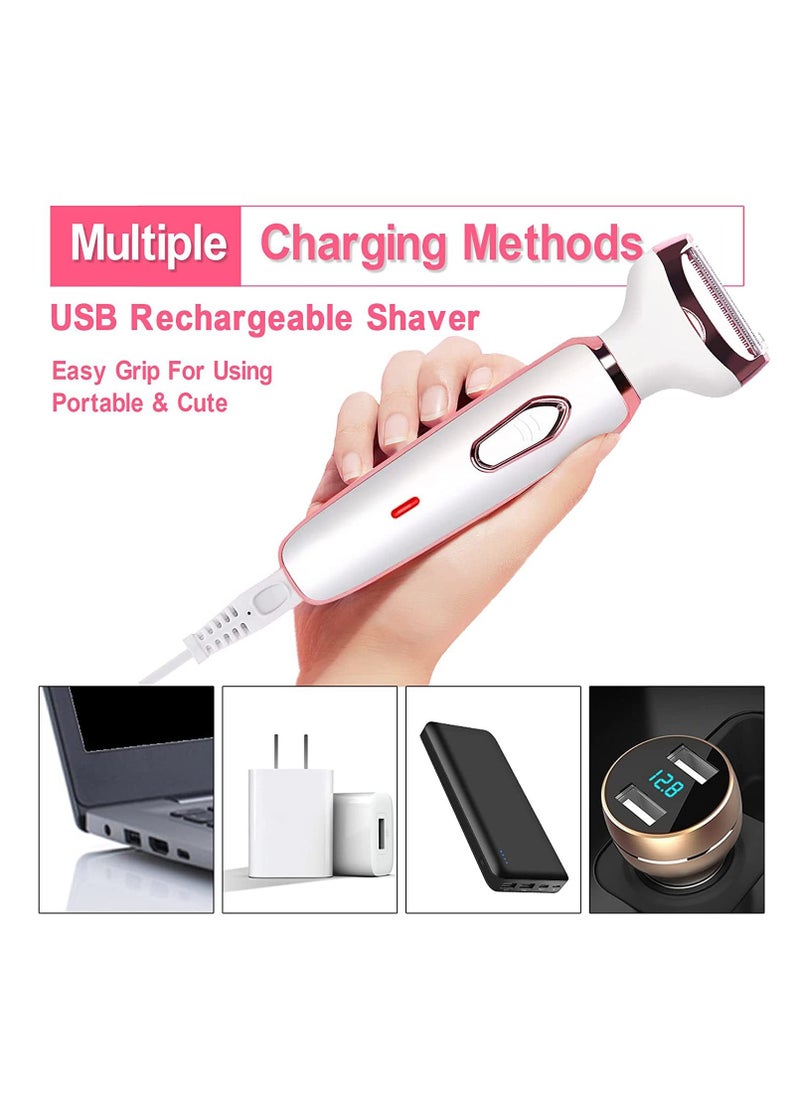 RUKYU - 4-in-1  Electric Razor for Women,  Women's Body Hair Removal, Public Shaver Bikini Trimmer Eyebrow Face Underarm, Portable Ladies Shaver, Epilator, USB Rechargeable,IPX5 Waterproof - Image 1