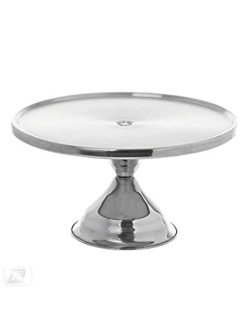 FINALITY finality Stainless Steel Cake StandPizza Stand for Decorating Cake and Pizza size32cm32cm15cm ColorSilver  - Image 1