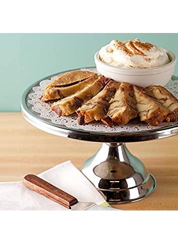 FINALITY finality Stainless Steel Cake StandPizza Stand for Decorating Cake and Pizza size32cm32cm15cm ColorSilver  - Image 2