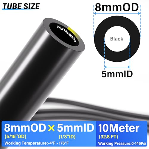 TAILONZ PNEUMATIC 8mm or 5/16 inch OD 5mm ID Polyurethane PU Air Hose Pipe Tube Kit 10 Meter 32.8ft - Image 2
