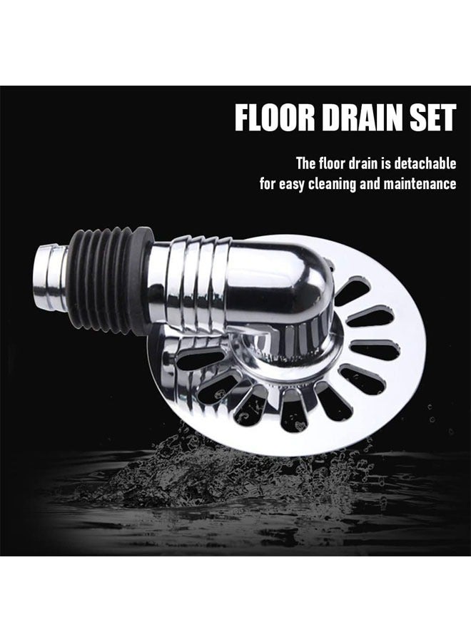 Washing Machine Floor Drain Cover,   Bathroom Square Sink Drain Strainers, Easy Clean,  Home with Pipe Connector (Silver) - Image 5
